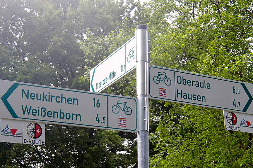 Wegweisende Beschilderung im Hessischen Radfernwegenetz Wegweisende Beschilderung im Hessischen Radfernwegenetz