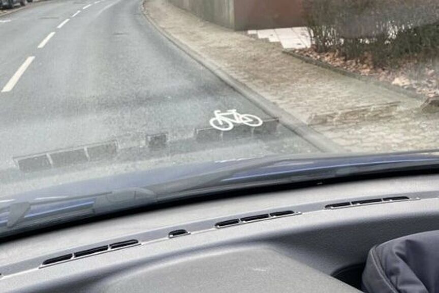Mini-Fahrradsymbole Hainstraße