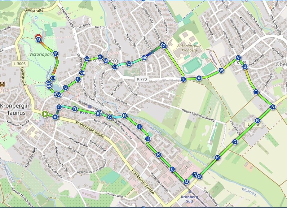 Route der Kidical Mass Kronberg 2025 Route der Kidical Mass Kronberg 2025